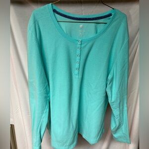 Sonoma Aqua Long Sleeve Fleece Top